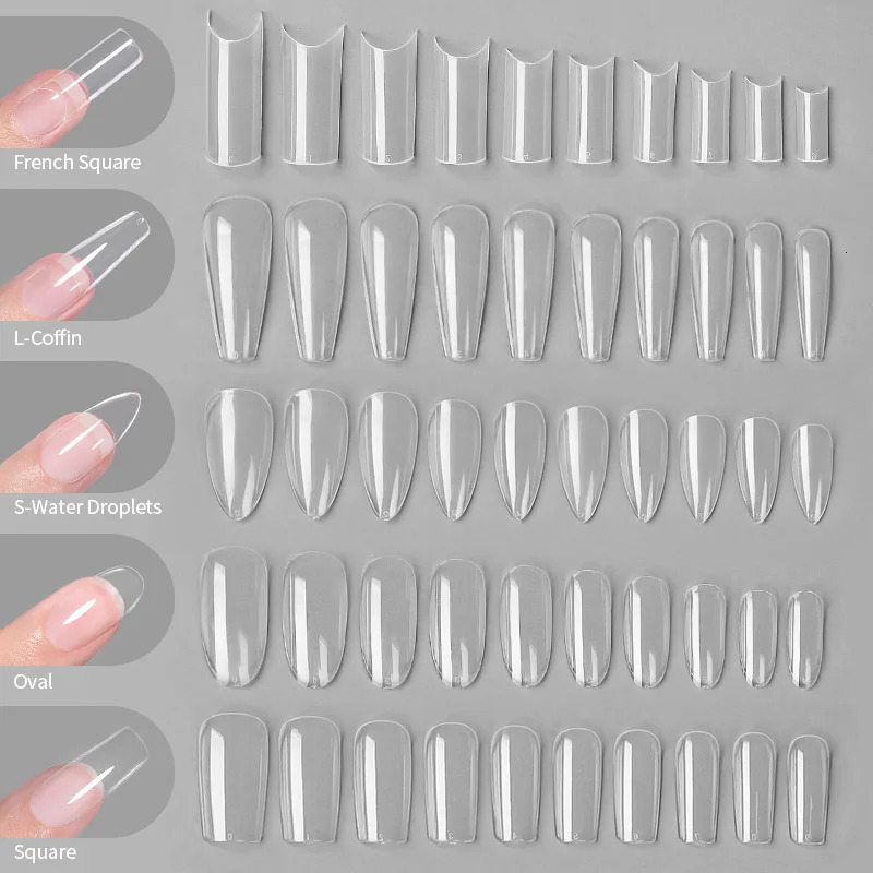 60/100Pcs pressed false nail capsule gel nail extension system nail tip paraffin French rapid construction mold tool 240705