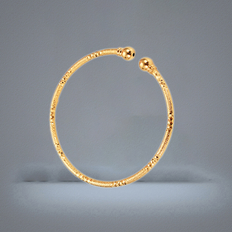 Can Open Fashion Dubai Bangle Jewelry solid Fine Yellow Gold Filled Dubai Bracelet for girl student daughter Africa Arab Items