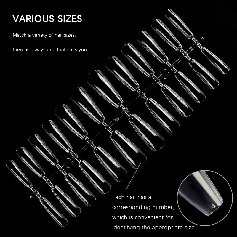 Nail polish transparent false acrylic nail tip press no trace and ultra-thin false nail accessories 120 pieces 240705