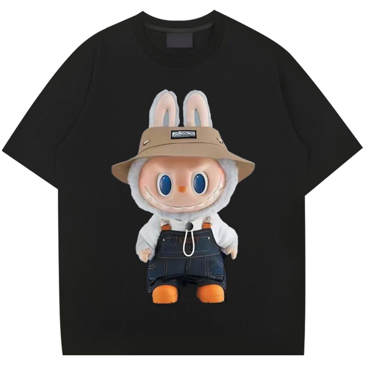 Stylish Black Oversized High Street Hip Hop Men's T-shirts with Breathable Cotton Fabric