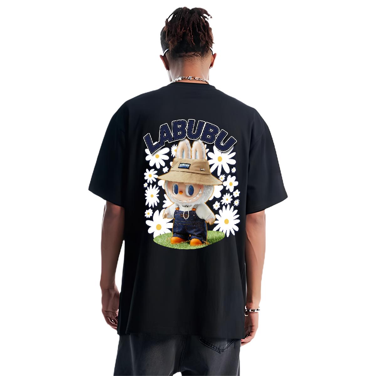 Stylish Men's Classic Cotton T-Shirt with Breathable Crew Neck and Custom Print - Plus Size Top