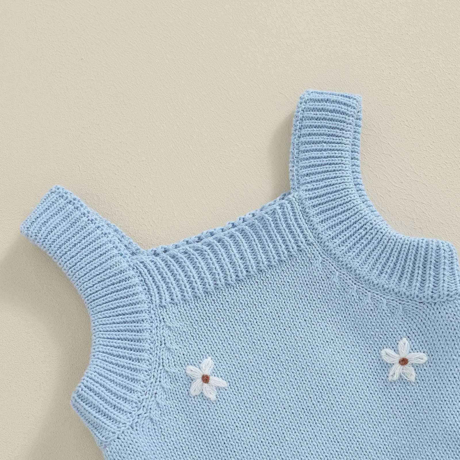 Clothing Sets Pudcoco Baby Girl Summer Outfit Flower Embroidered Camisoles Knit Tank Tops Drstring Elastic Waist Shorts 2Pcs Clothes 0-18M R240708