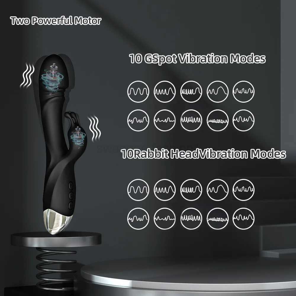 Rabbit Vibrator for Women Powerful G Spot Female Clitoris Stimulator Vagina Nipple Massage Dildo Silent Adults sexes ToyB240708