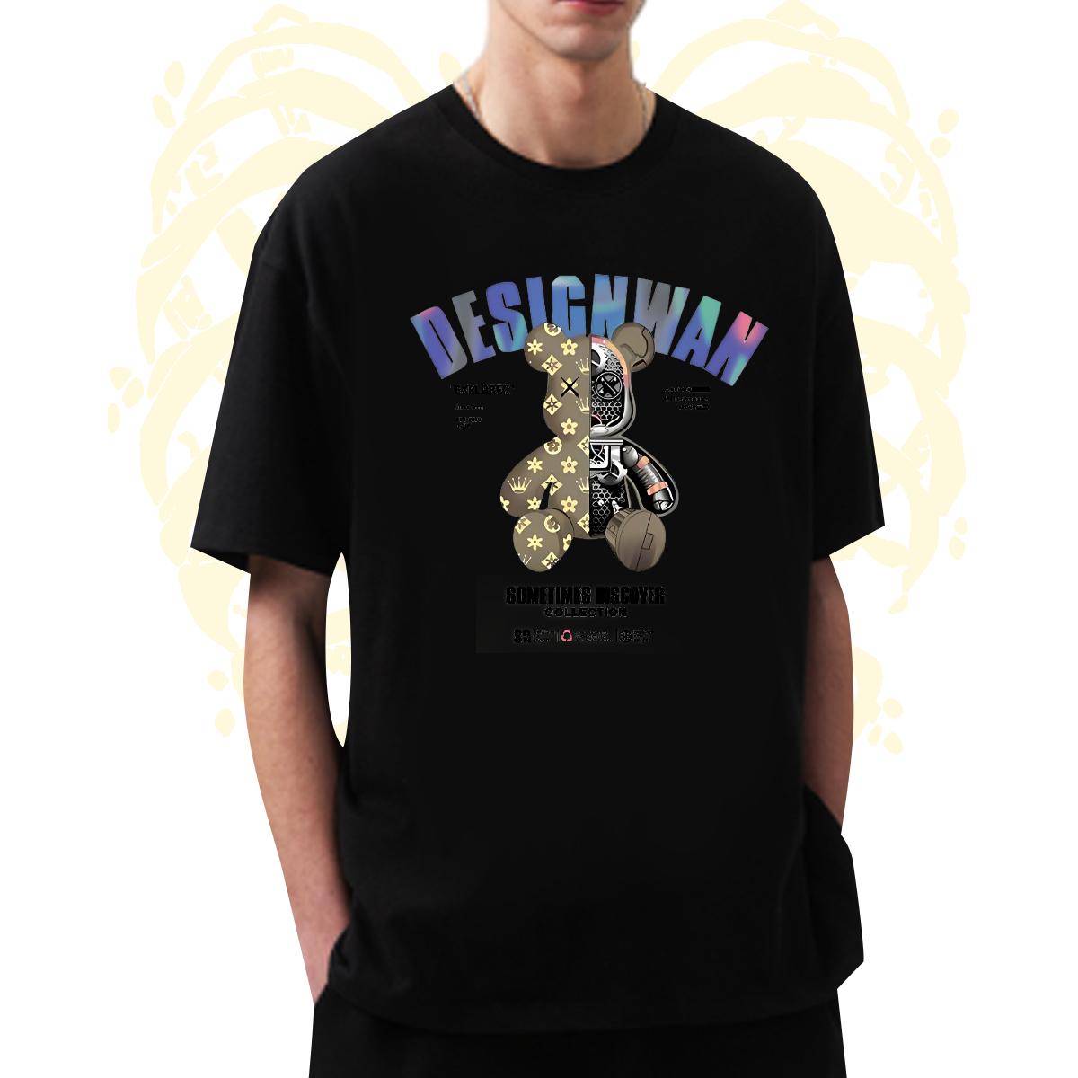 2024 Summer T Shirt For Man Black White Tshirt for Man Woman Hip Hop Street Cotton Breathable Short Sleeve Designer Tees Shirts