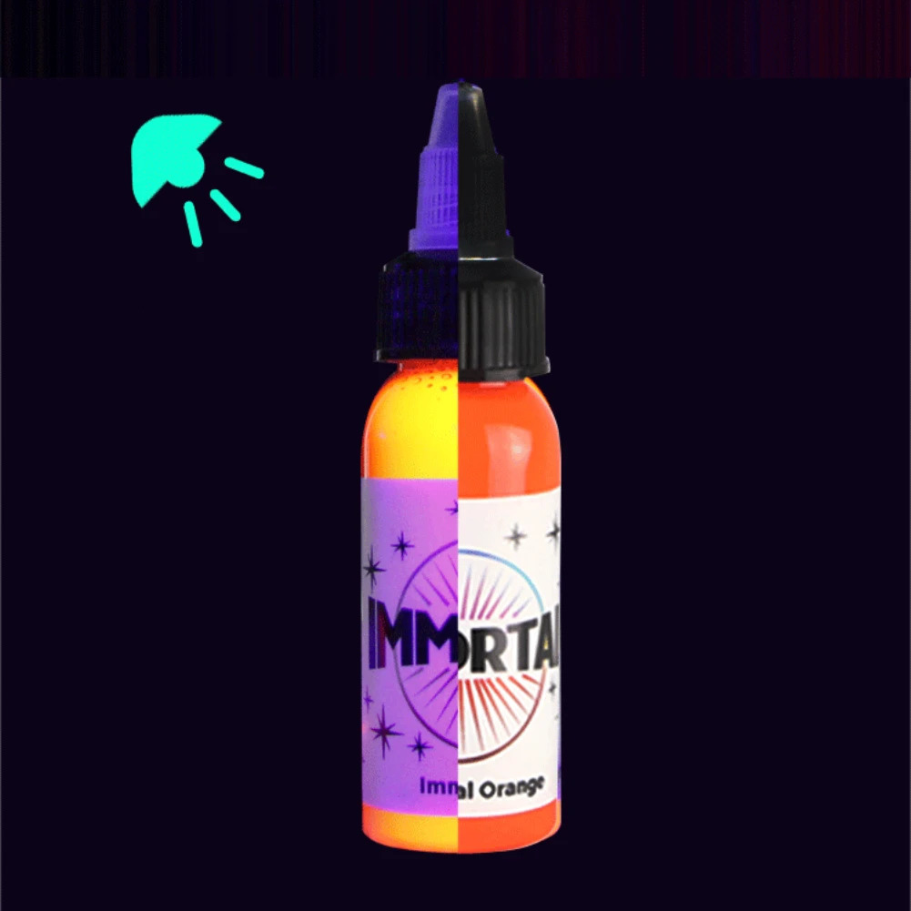 Fluorescent tattoo pigment 8-color purple light professional semi anent micro bead simple coloring body makeup ink 15mL 240705