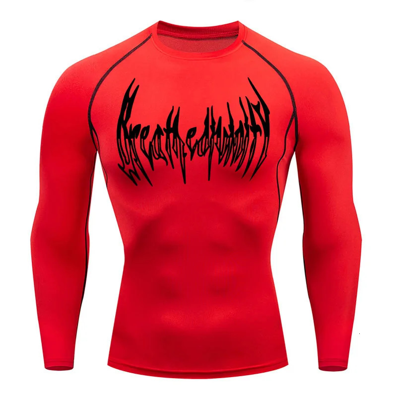Compression Long-Sleeved Shirt Sun Protection Base Layer Mens Fiess T-Shirt Quick-Drying Sports Short-Sleeved Top Sportswear 240704