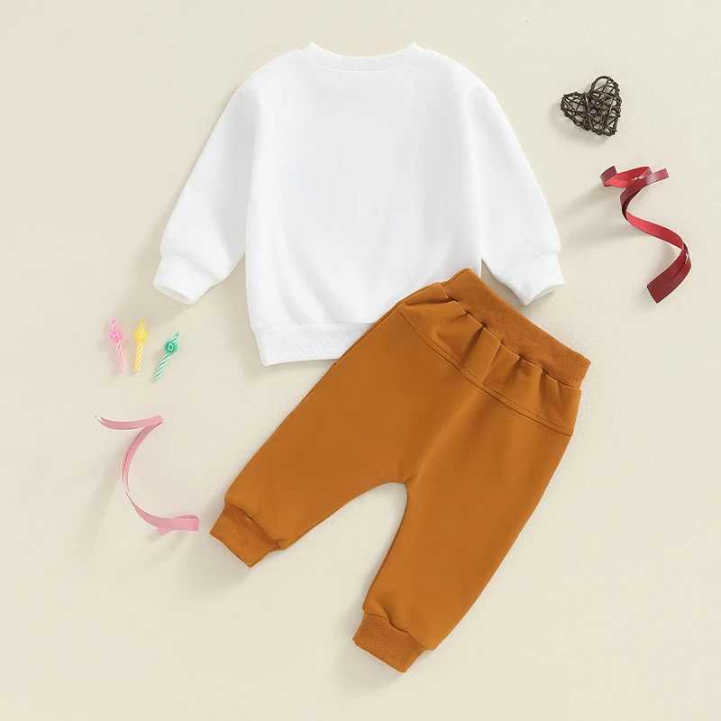 Clothing Sets 0-4Y Little Boys Casual Pant Outfits Letter Print Long Sleeve Pullover Tops Sweatshirt Pants Sets Toddler Tracksuits Spring Fall R240708