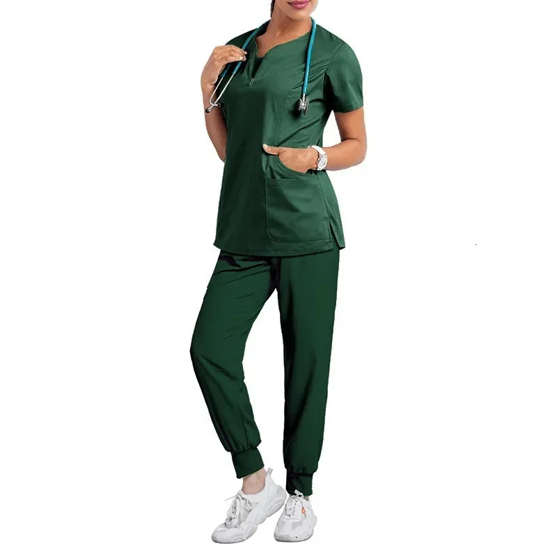 Scrubs Uniform Nursing Accessories Women Scrubs Sets Hospital Dental Clinic Beauty Salon Spa Workwear Clothes Lab Coat 240704