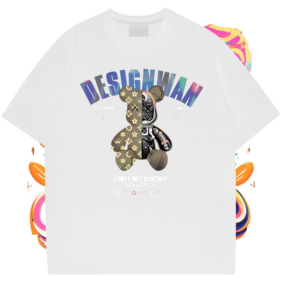 Fashion Casual Mens T Shirts DIY Printed Mens Tshirts Summer Casual Cotton Breathable Wholesale Wear