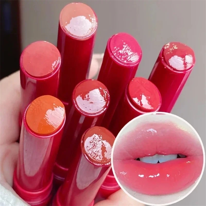 8-color jelly lipstick mirror gloss solid color lip color glass tea red brown lip color coloring cosmetics 240705