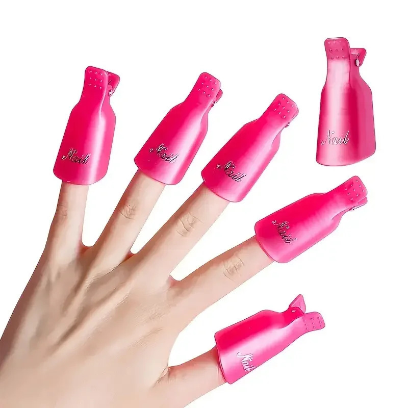 Nail polish removal clip 10 reusable Soak Off gel plastic nail art Soak Off clip cover UV gel 240705