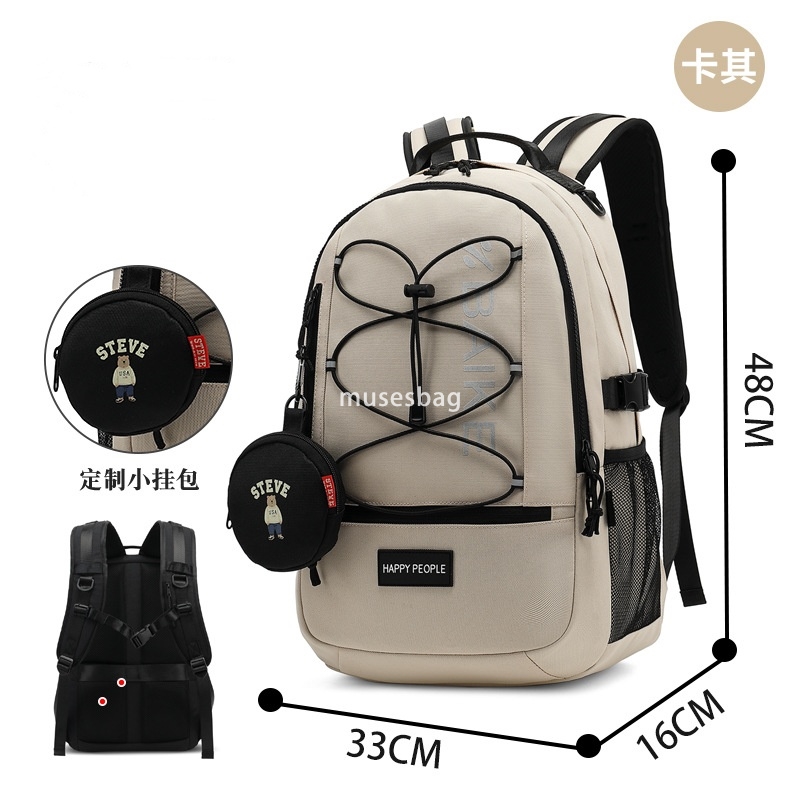French unisex junior high school backpack for college students backpack for business trips large capacity backpack waterproof and durable photography 