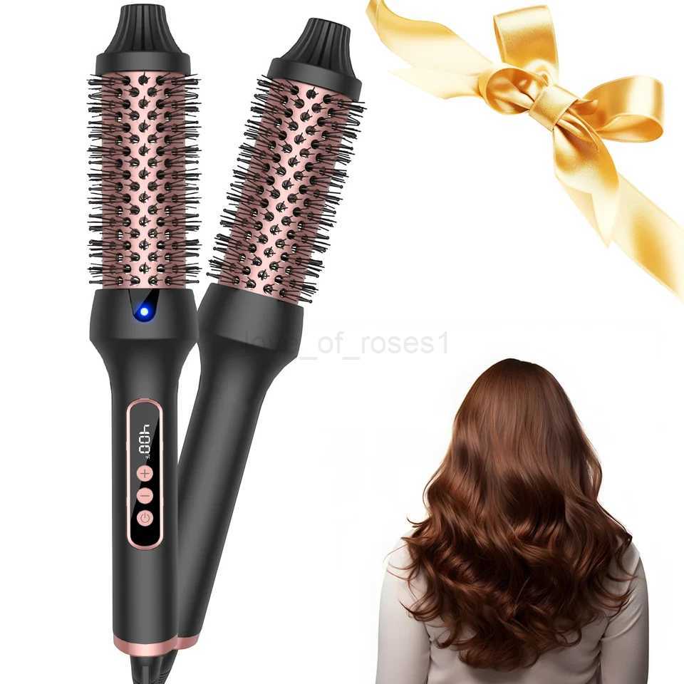 Heating Round Brush Thermal Brush Ceramic Curling Iron Hair Styling Tool 9 Temperature Settings Curling Wand Travel Hair CurlerM240708