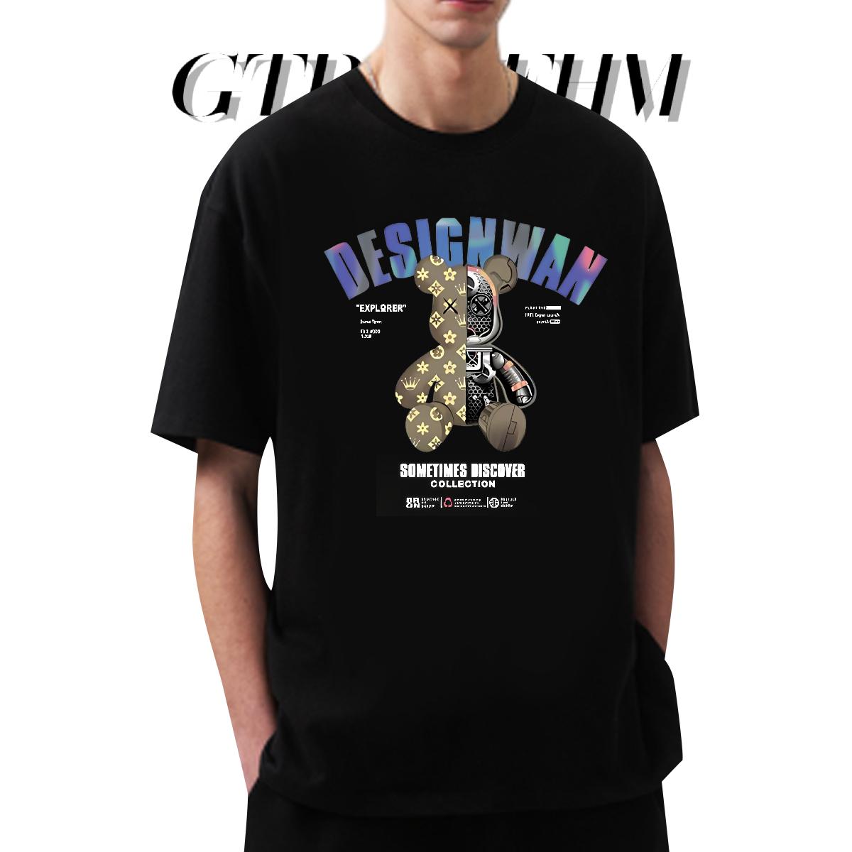 Soft Men Tees Breathable Crew Neck Spring Summer Man T Shirts Floral Print 2024 Wear