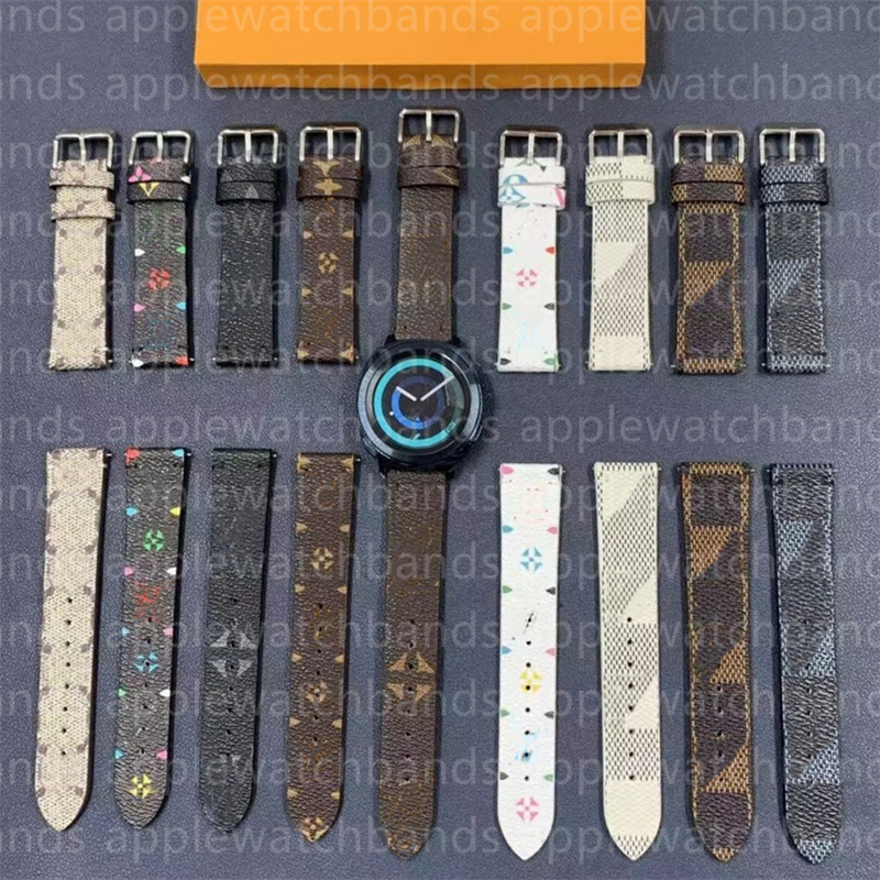 20mm 22mm Bands Designer Samsung Watch Band Watch Strap for Samsung Galaxy Watch 5 4 Band 40mm 44mm 42mm 46mm Luxury PU Leather Original Monogram Bracelet Smart Straps