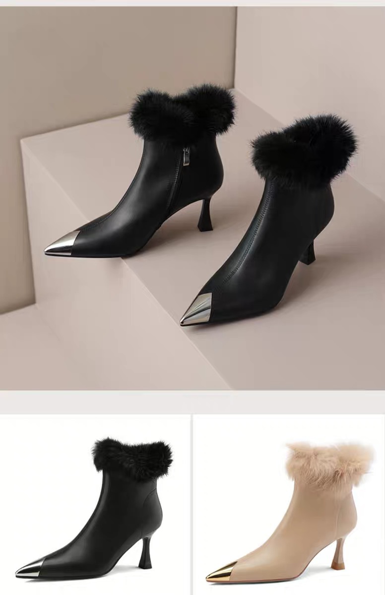 Women's New Design Boots Pointed Toe Minimalist Style Fashionable Comfortable Triple Apricot fashion