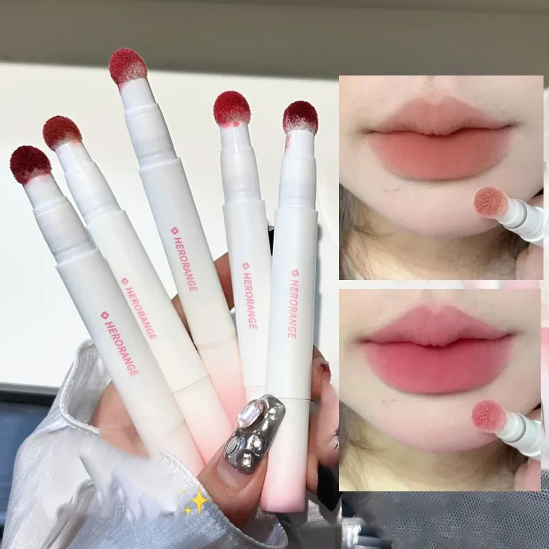 Fluffy Velvet Soft Lip Glue Liquid lipstick Matte Rose Red Color Waterproof Lasting Dye lipstick 240705