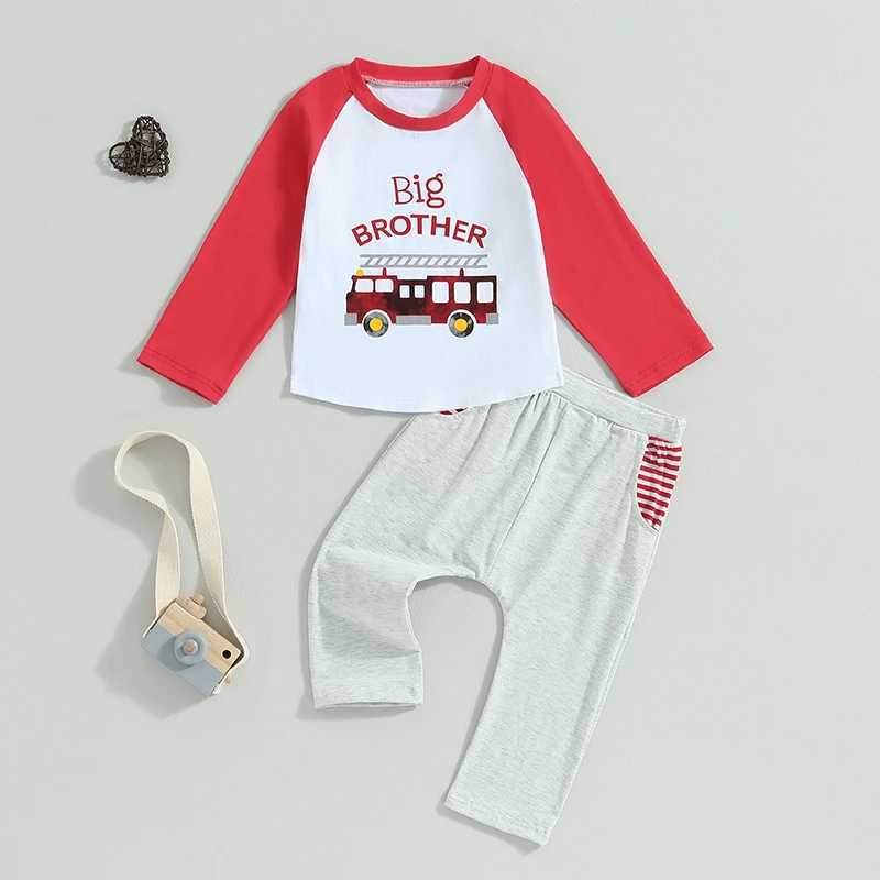 Clothing Sets 0-6Y Baby Boys Casual Outfits Kids Letter Print Long Sleeve T-shirt and Pants Sets Children Autumn Clothing Brother Matching R240708