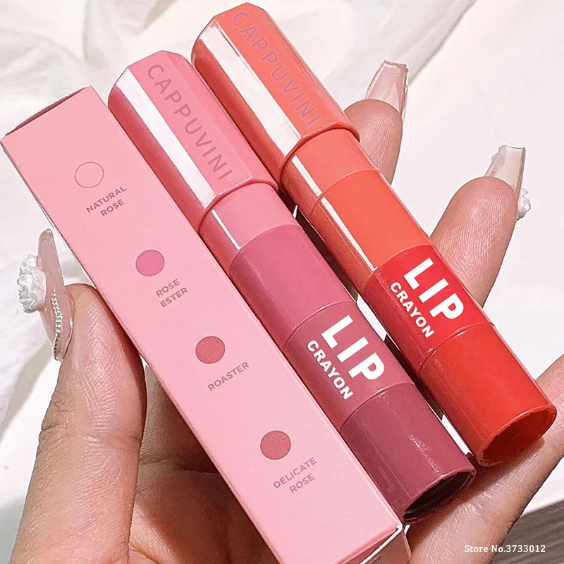 Mini lipstick set matte 4-color lipstick combination 4-section velvet grapefruit red lip pigment non stick cup lip color set 240705