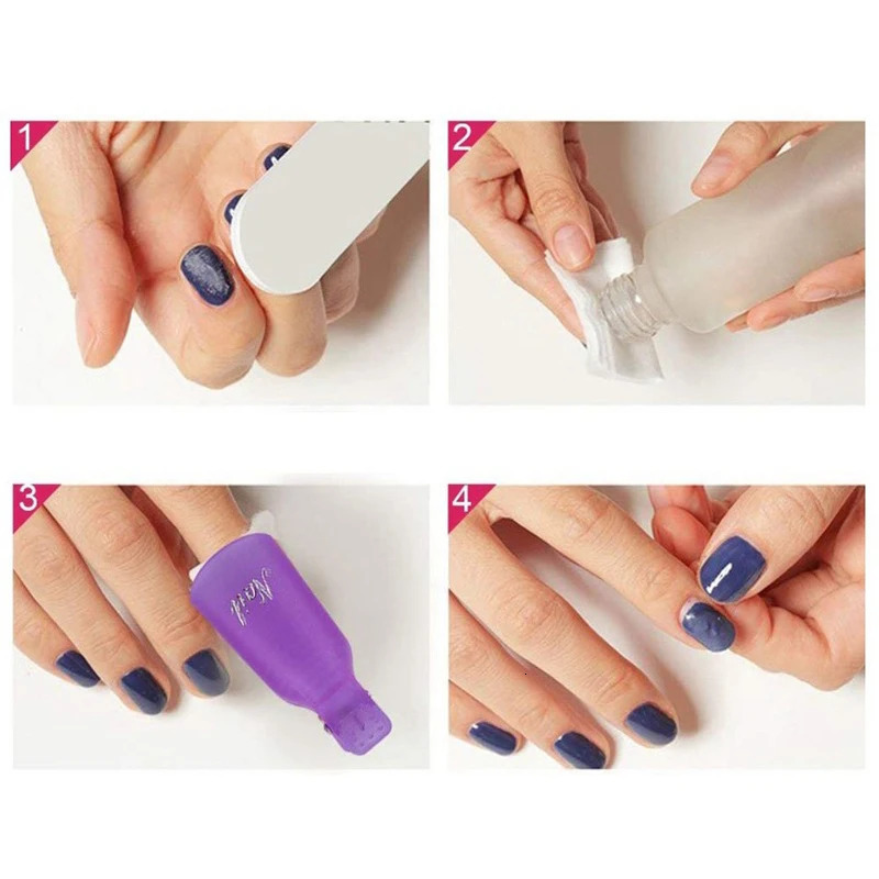 Nail polish removal clip 10 reusable Soak Off gel plastic nail art Soak Off clip cover UV gel 240705