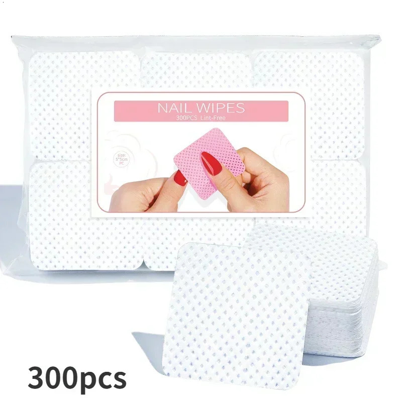 100-300 unlined nail wipes nail polish removal pad adsorption soft nail cleaning wet towel cotton bed sheet removal process tool 240705
