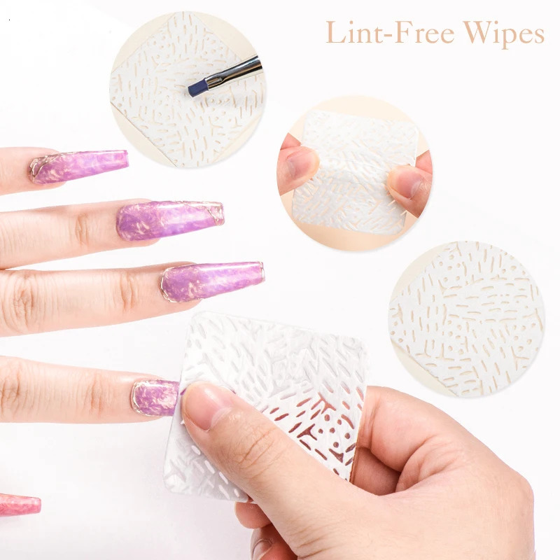 50/100/600Pcs white unlined wet towel cotton cleaning paper pad nail gel polishing removing wet towel nail art cleaning hand tool 240705