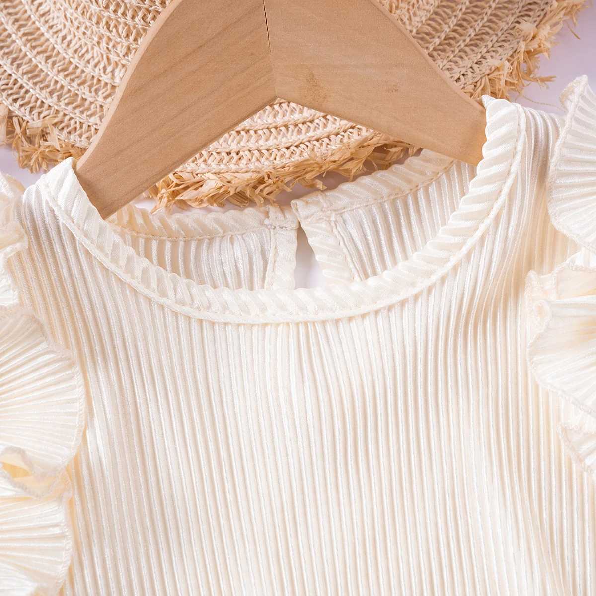 Clothing Sets Baby Gril Sleeveless Set Toddler Slim Casual Comfortable Two Piece Set with Solid Colors Available for Daily or Party Dressing R240708