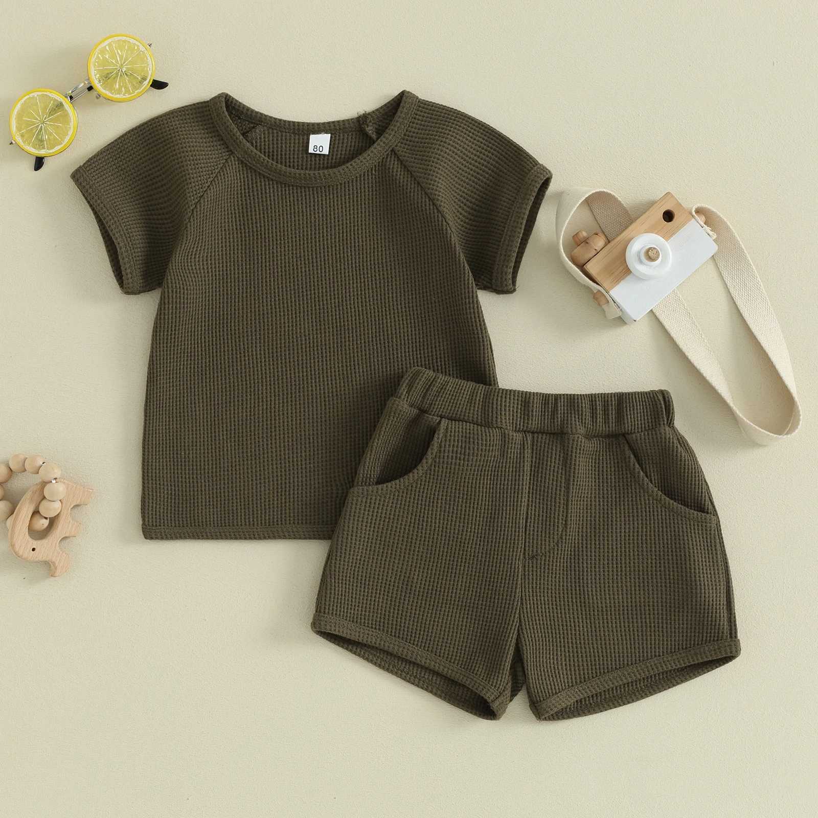 Clothing Sets Pudcoco Kids Infant Baby Boys Shorts Set Short Sleeve Crew Neck T-shirt Elastic Waist Shorts Toddler Set Summer Outfit 6M-4T R240708
