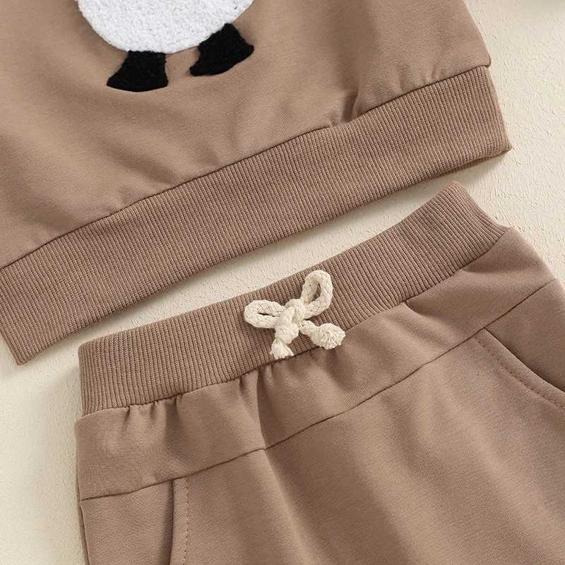 Clothing Sets Baby Boys Fall Pant Outfits Goose Embroidery Long Sleeve Pullover Sweatshirt and Sweatpants Set Toddler Clothes R240708