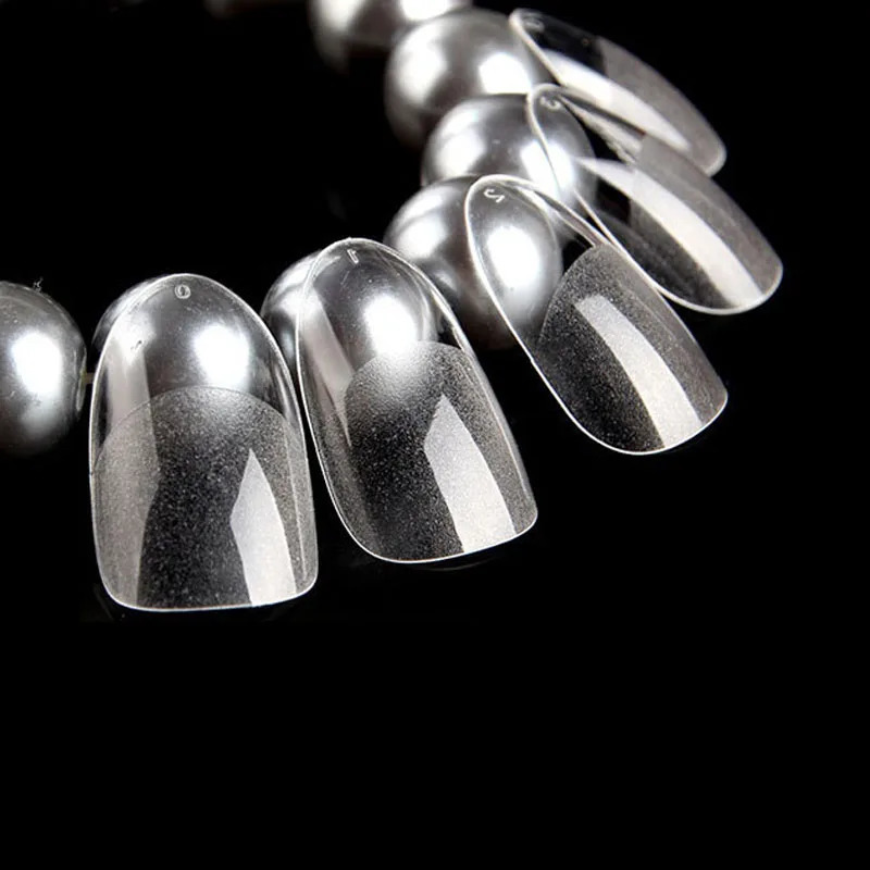 120 pieces of short almond oval false nail tip extension system engraving full cover nail gel French ballet dancer capsule pressing tip 240705
