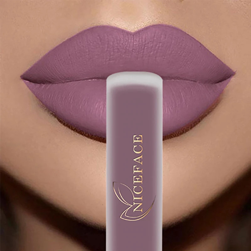 NICEFACE Nude Liquid Lipsticks waterproof velvet matte lip gloss long-lasting non stick cup lip gloss makeup pigment cosmetics 240705