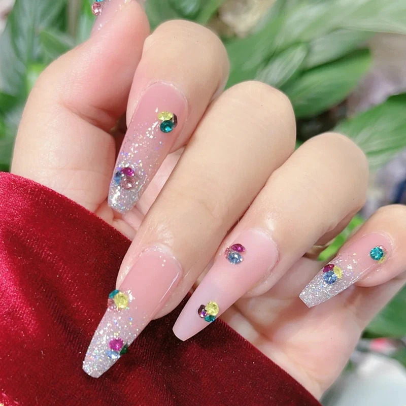 6 Grid Box Nail Art Water Diamond Colorful Dot Bottom Small Diamond 3D Ergonomic DIY Decorative Accessories 240705