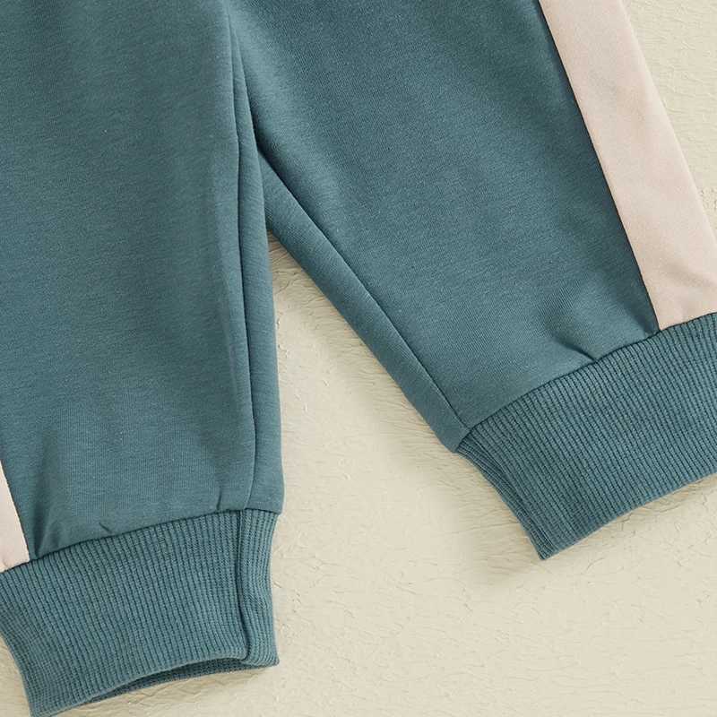 Clothing Sets Autumn New Baby Boy Girls Clothes Fall Toddler Outfits Contrast Color Long Sleeve Sweatshirt Tops and Pants 2PCS Set For Child