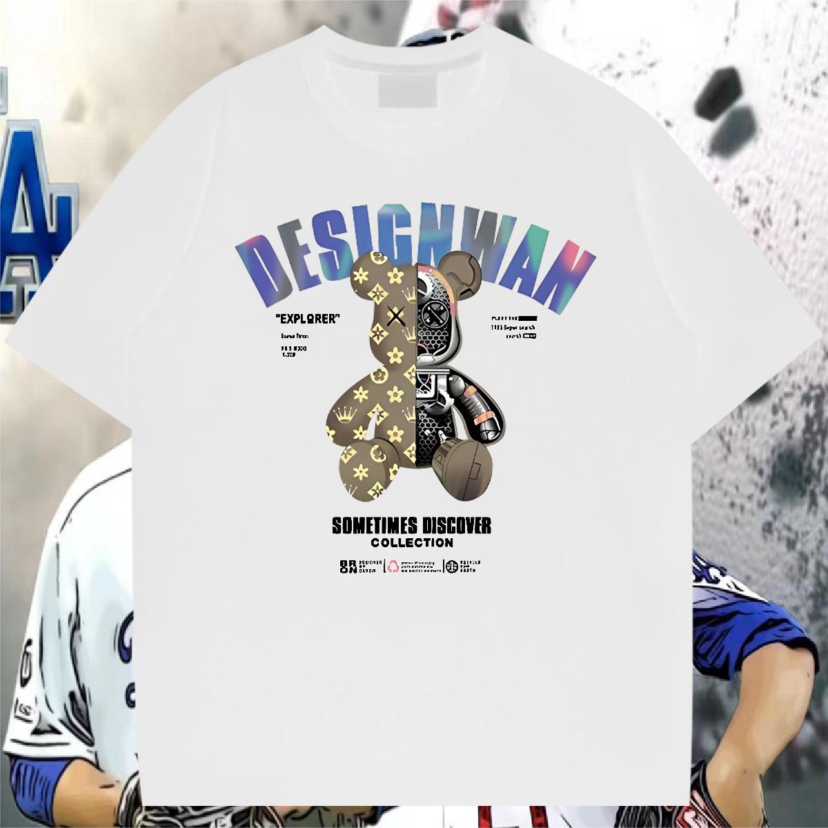 Designer T-Shirts for Men Floral Print Men Tees Street wear Hip Hop Cotton O Neck Short Sleeves Classic Clothings