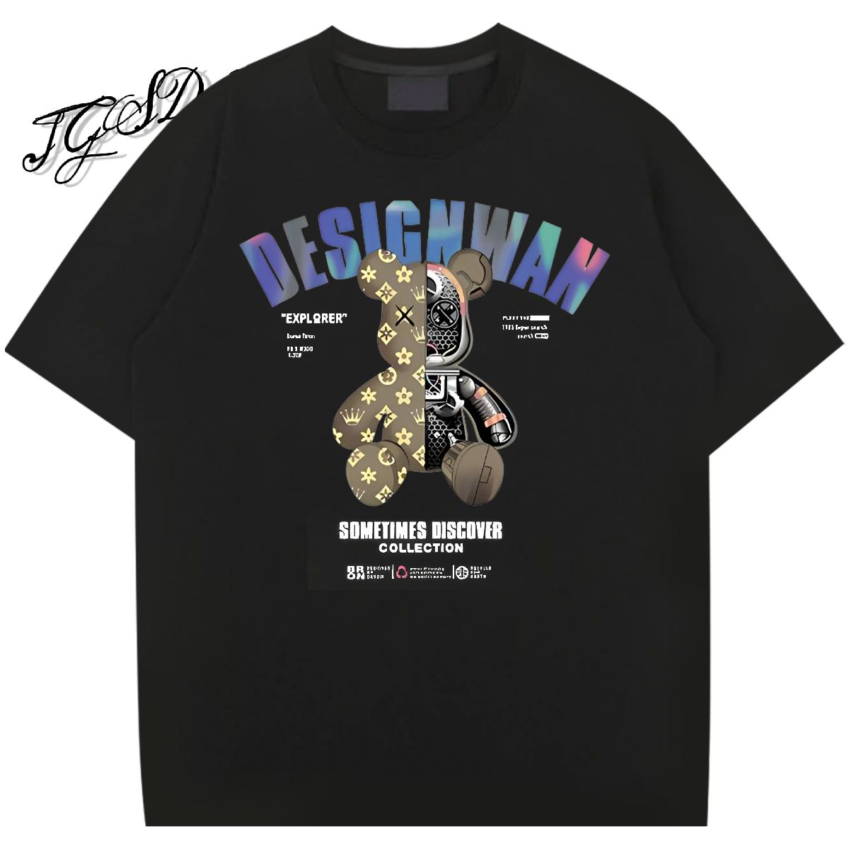 2024 DIY Men T Shirts Asian Size Men Tops Tees Spring Summer Short Sleeve Cotton O-Neck Loose Fit Top Tees