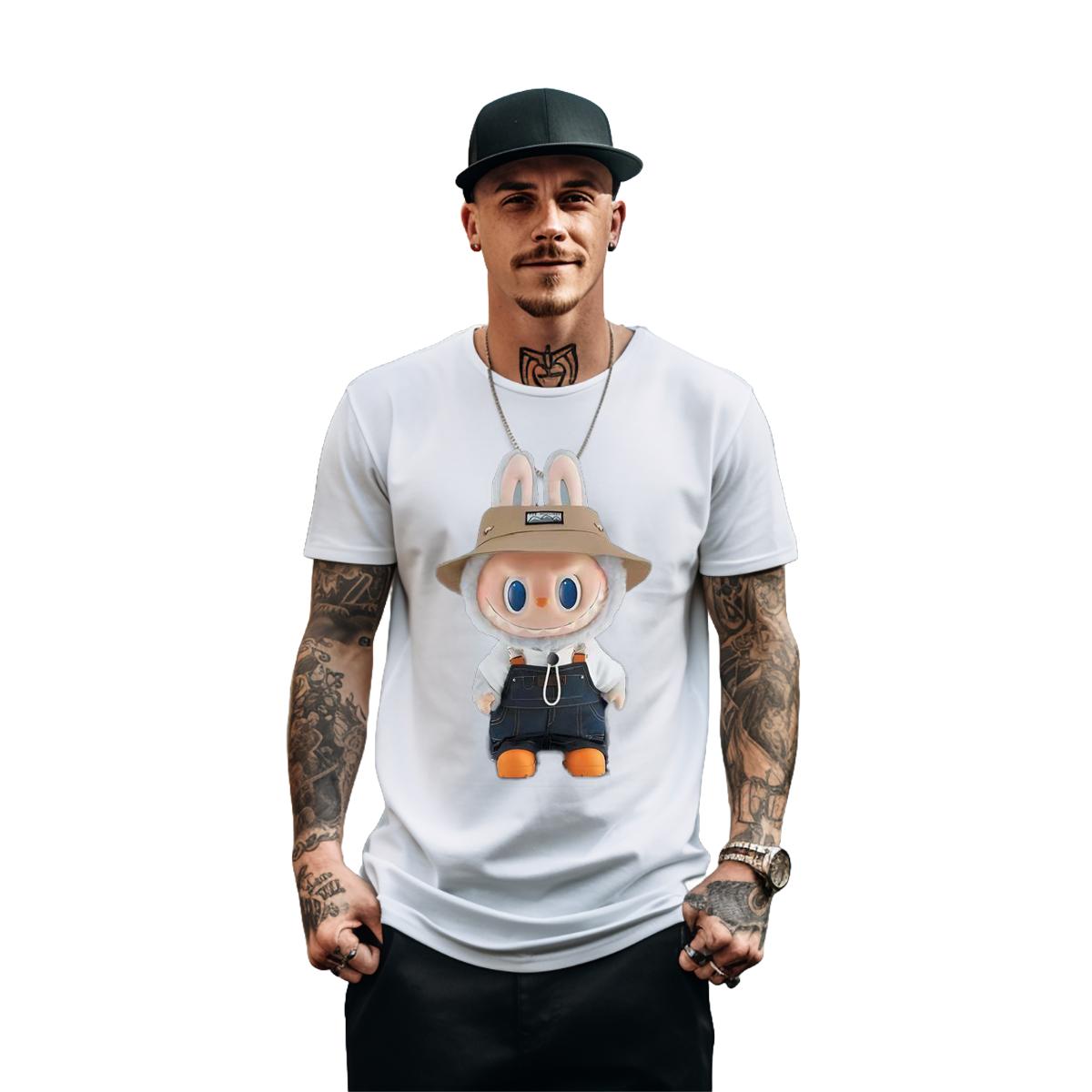 Stylish Black Oversized High Street Hip Hop Men's T-shirts with Breathable Cotton Fabric