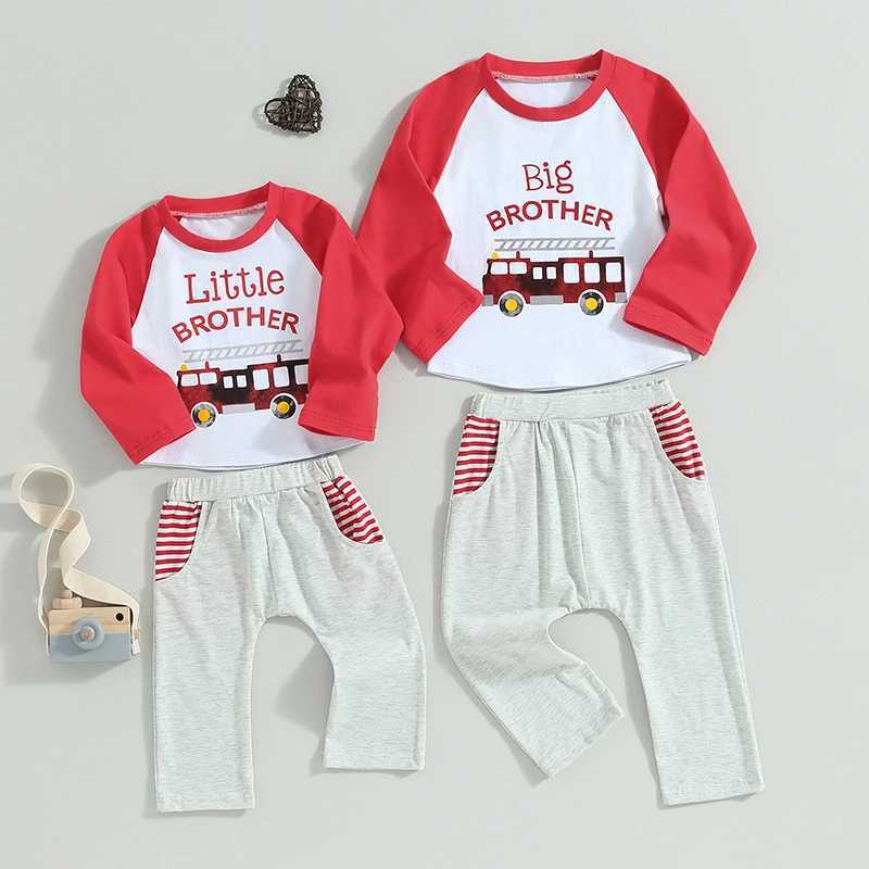 Clothing Sets 0-6Y Baby Boys Casual Outfits Kids Letter Print Long Sleeve T-shirt and Pants Sets Children Autumn Clothing Brother Matching R240708