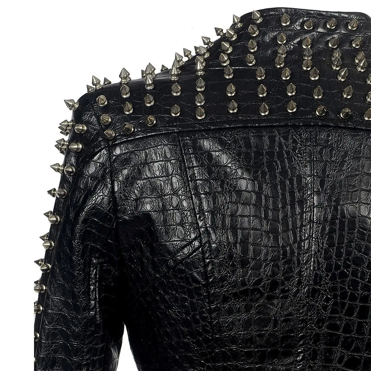 Autumn Goth Slim Short Leather Jacket Womens Coats Long Sleeved Clothes Harajuku Fashion Tops Women Y2k Rivet Black Jackets 240625