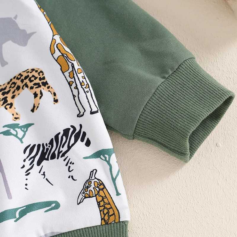 Clothing Sets Baby Boy Autumn Pant Sets Animal Print Long Sleeve Sweatshirt and Sweatpants Toddler Tracksuits Kids Clothes Casual R240708