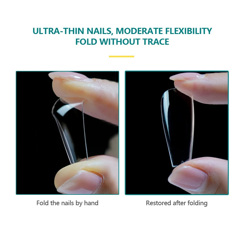 Nail polish transparent false acrylic nail tip press no trace and ultra-thin false nail accessories 120 pieces 240705