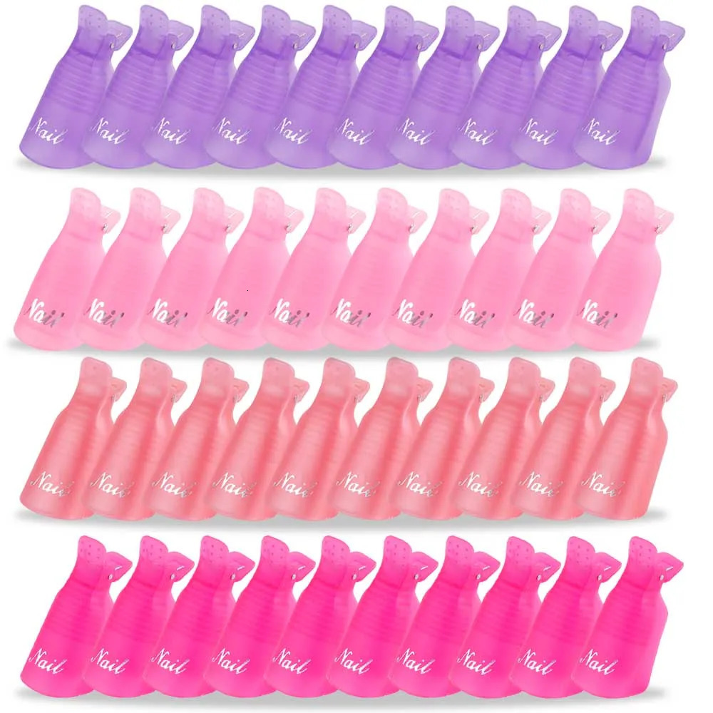 10 pieces of nail art cap clip plastic UV gel polishing removal package tool finger nail polish removal tool nail polish removal tool 240705