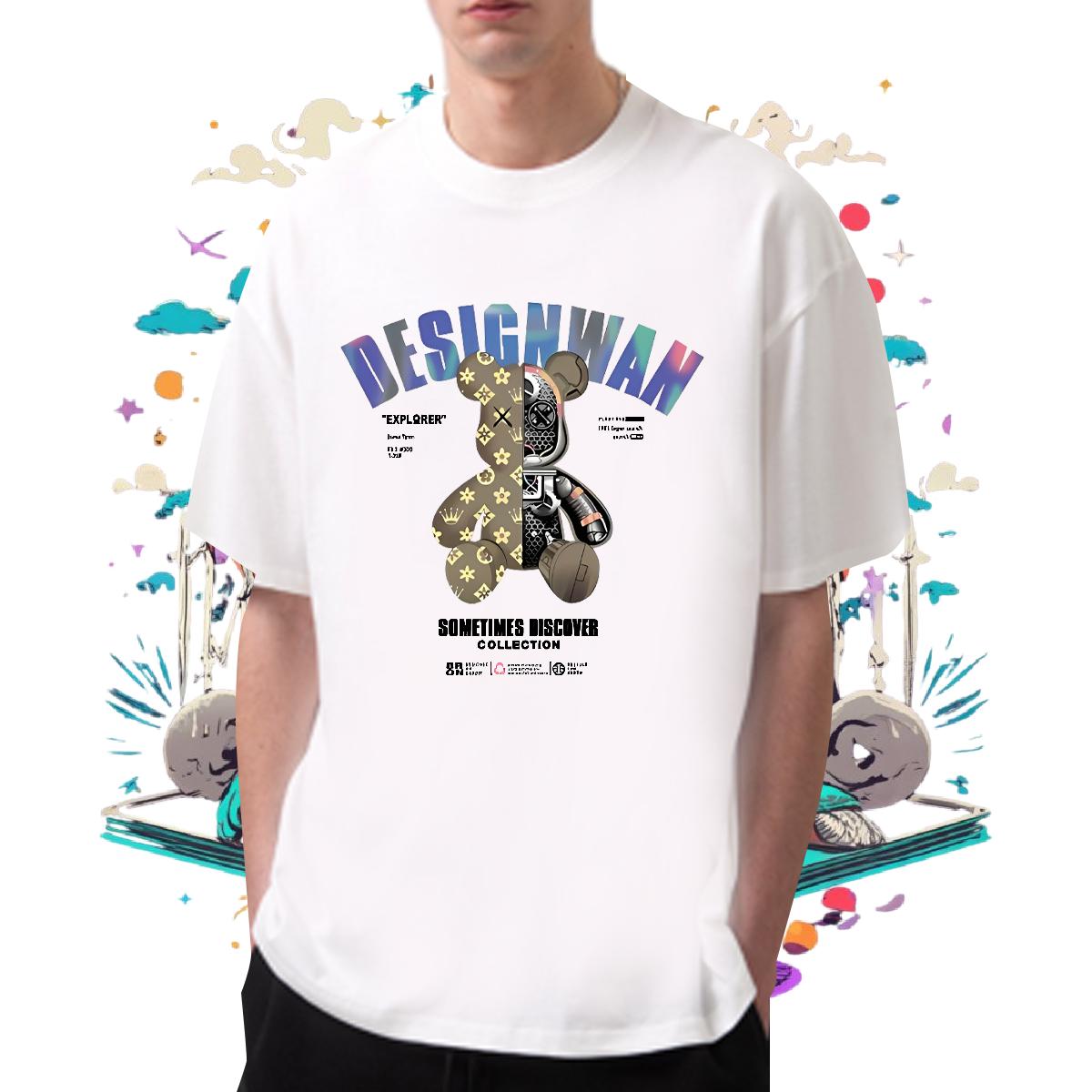 New Mens T Shirts Cotton Breathable Short Sleeve Street wear Hip Hop Men Tshirts Cartoon Printing S-3XL Brand Wear