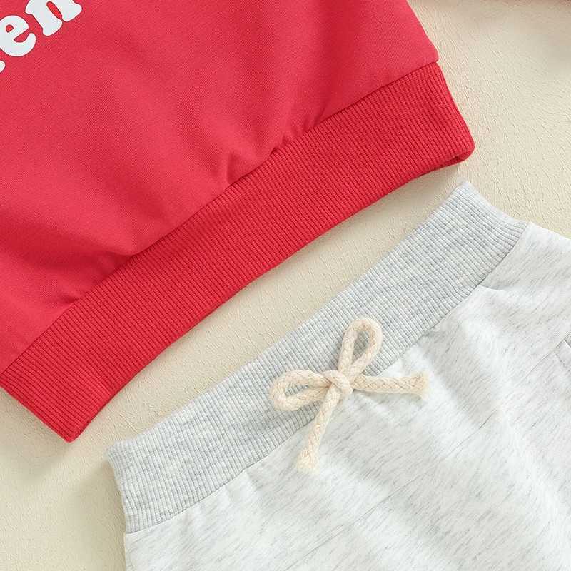 Clothing Sets 0-3Y Baby Boys Casual Outfits Valentines Day Toddler Long Sleeve Sweatshirts + Heart Print Pant Sets Kids Spring Fall Clothes R240708