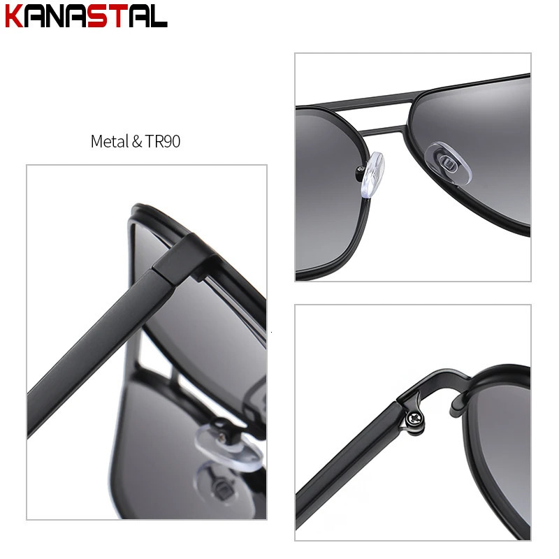 Men Polarized Sunglasses Women Pilot Sun Glasses TR Square Eyeglasses Frames UV400 Driving Fishing Shade Swim Beach Eyewear 240705