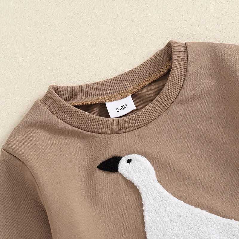 Clothing Sets Baby Boys Fall Pant Outfits Goose Embroidery Long Sleeve Pullover Sweatshirt and Sweatpants Set Toddler Clothes R240708