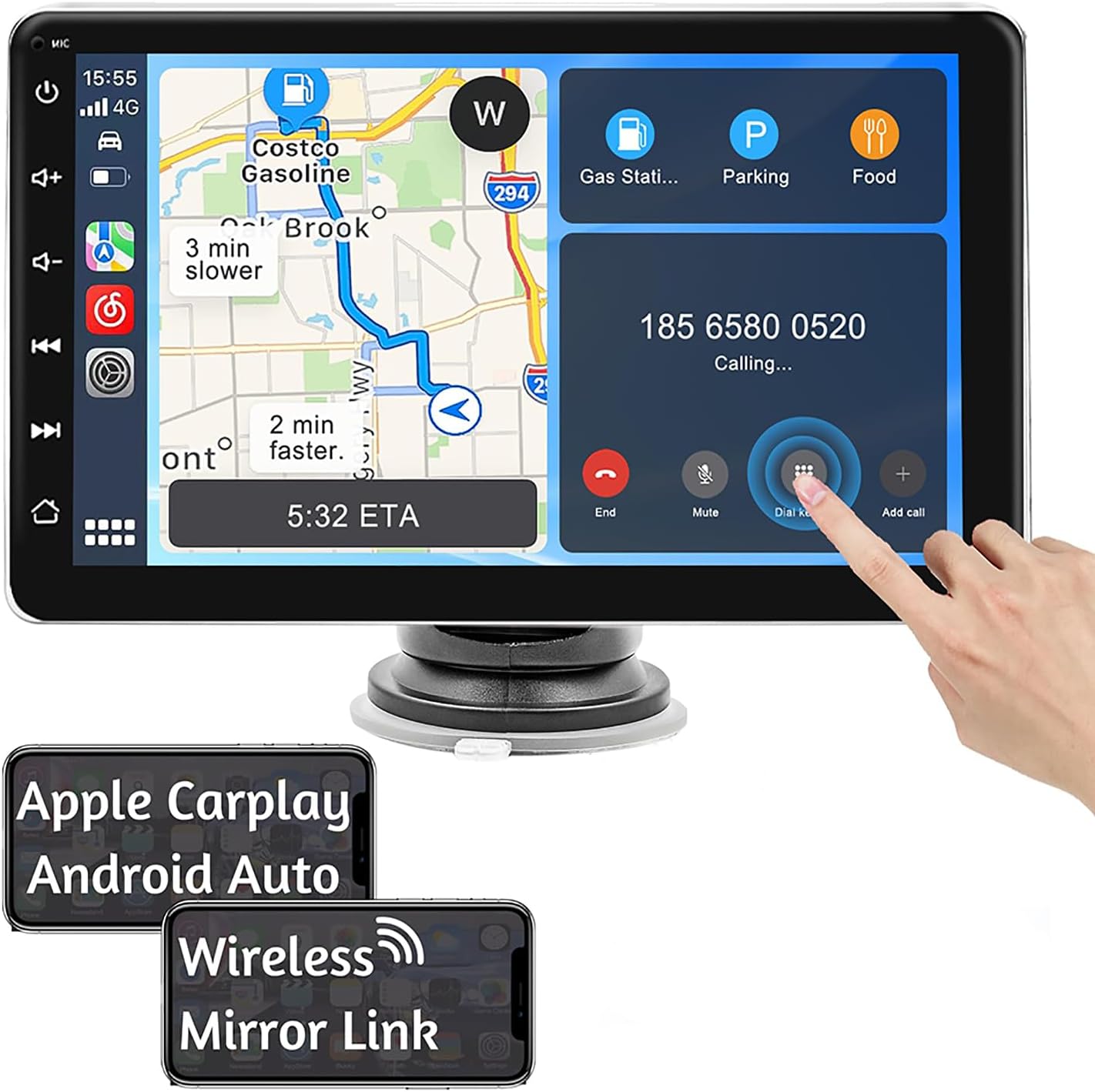 HD 7 inch IPS Touchscreen Car Radio Receiver Wireless Carplay&Android Auto Car Stereo with Backup Camera Mirror Link Bluetooth AUX/USB/TF for Cars Tru