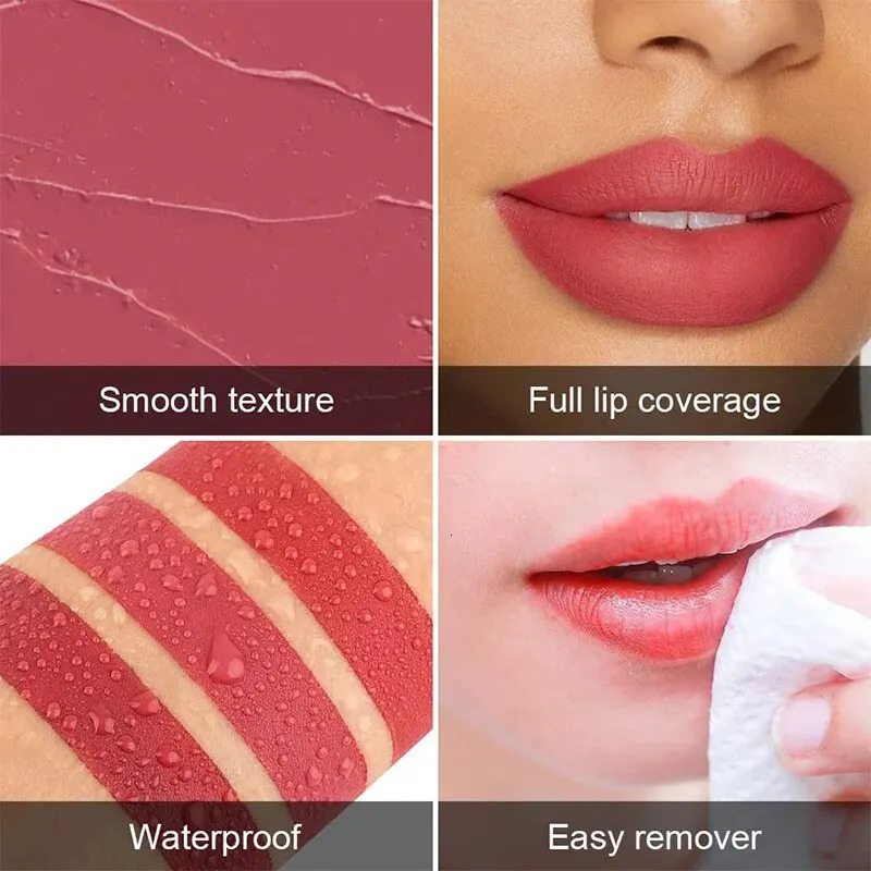 HANDAIYAN High Color Matte lipstick Velvet Waterproof Lasting Makeup lipstick Cosmetics 240705