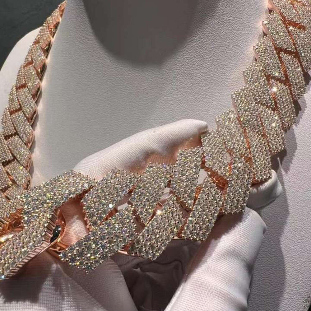 Rapper Hip Hop Jewelry 20Mm Miami Diamond Sterling Sier Iced Out Cuban Chain Men VVS Moissanite Necklace