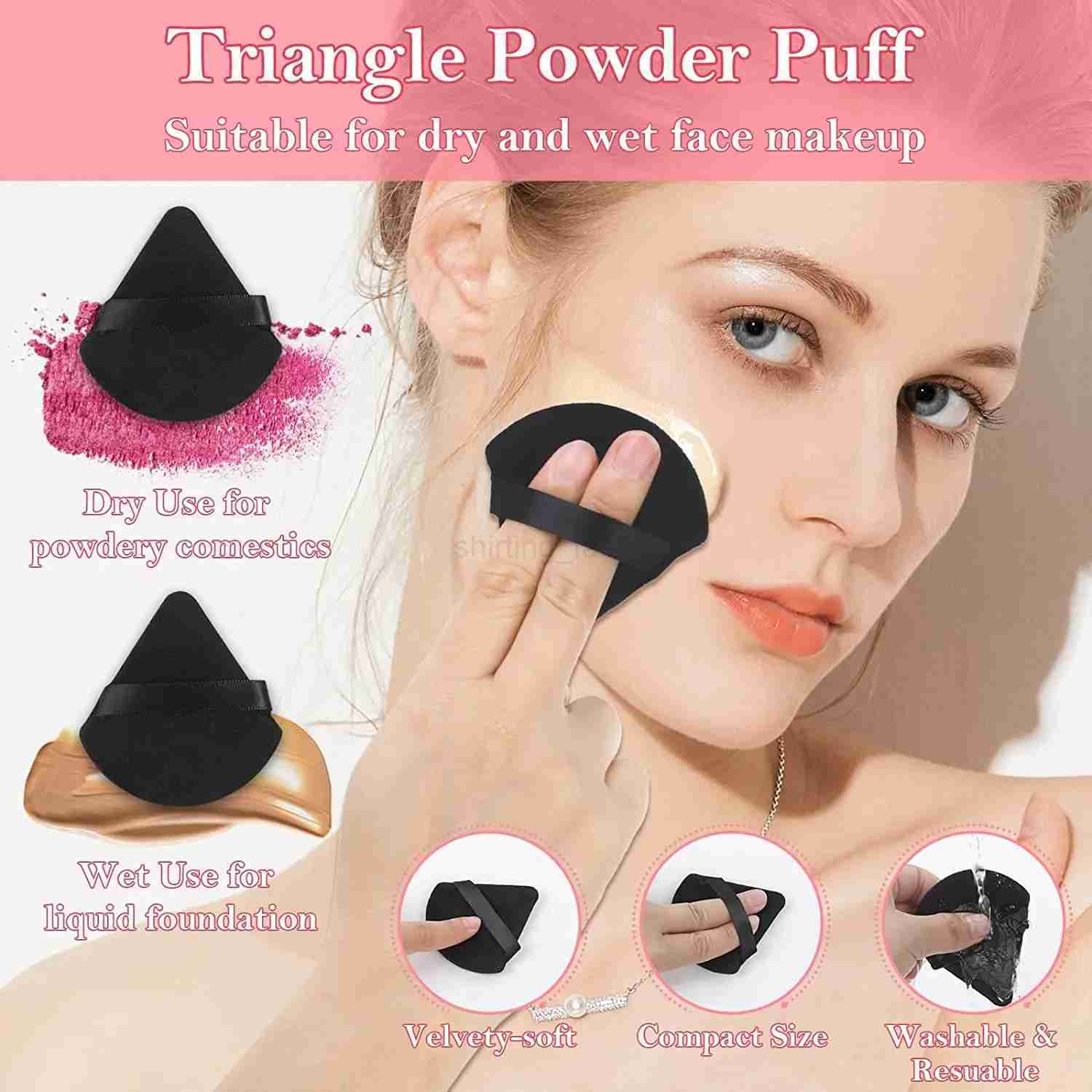 Makeup Applicators Kit Triangle Makeup Puff Mixing Palette Eyeline Mascara Wands Lip Brushes Hair Clips Powder Puffs for FaceCL240708