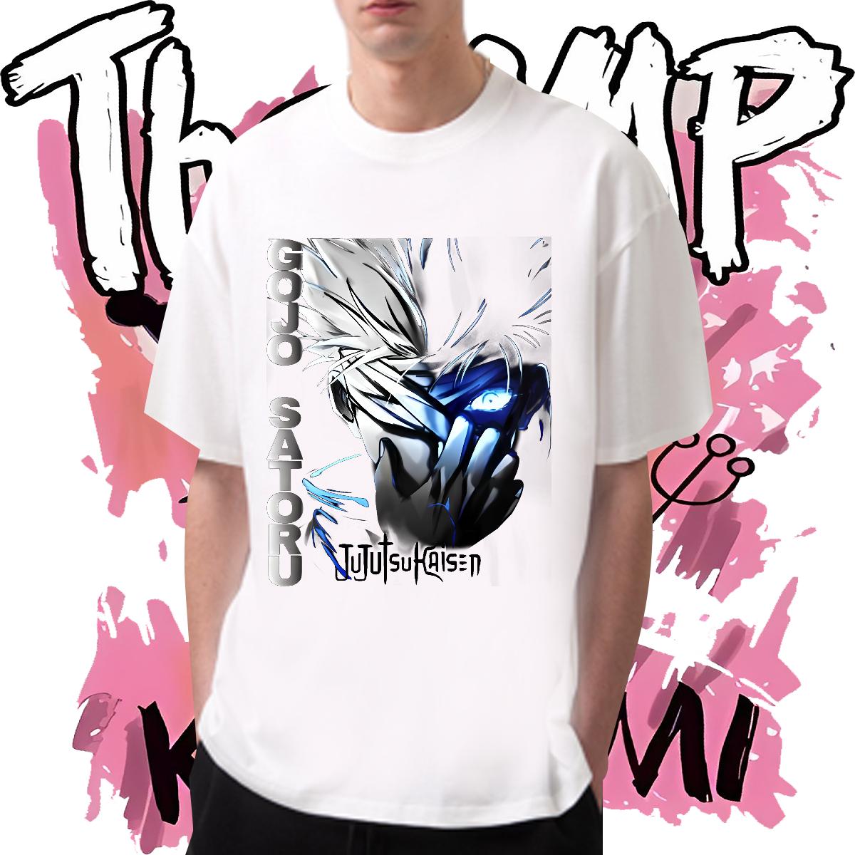 Loose Mens T Shirts Anime Printing Street Crew Neck Cotton Couples T Shirts Custom Oversized S-3XL Polos